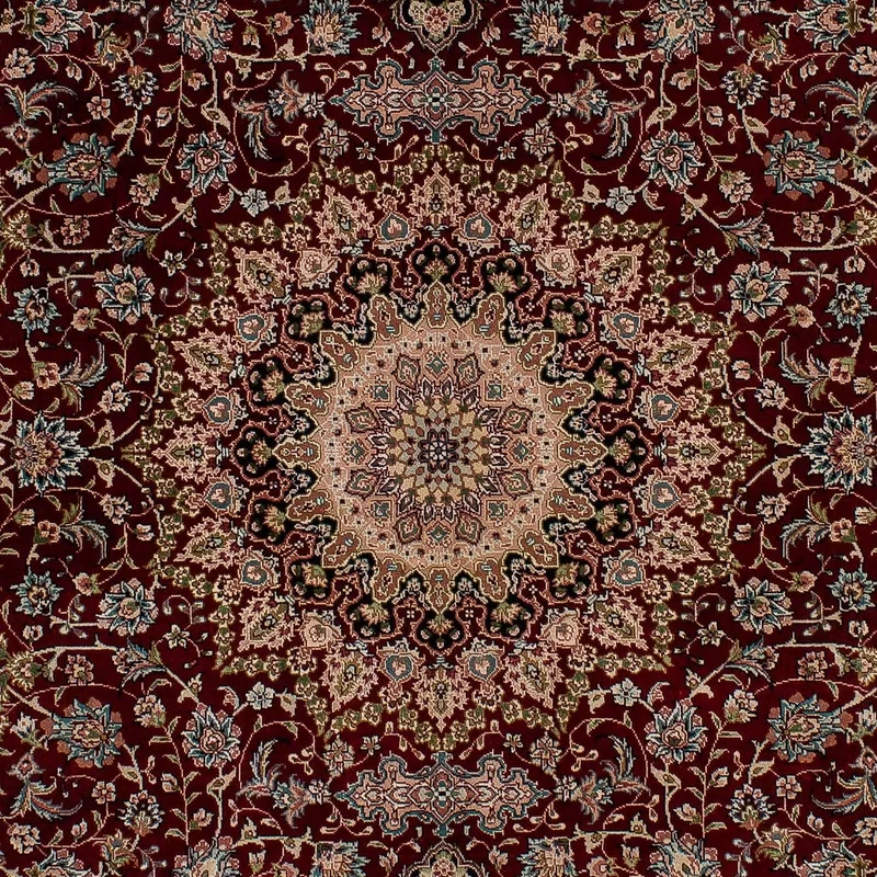 China Seide Teppich 122x183cm - Orientteppich - dunkelrot
