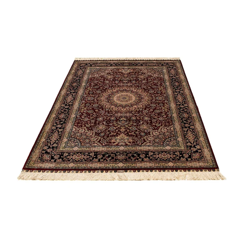 China Seide Teppich 122x183cm - Orientteppich - dunkelrot