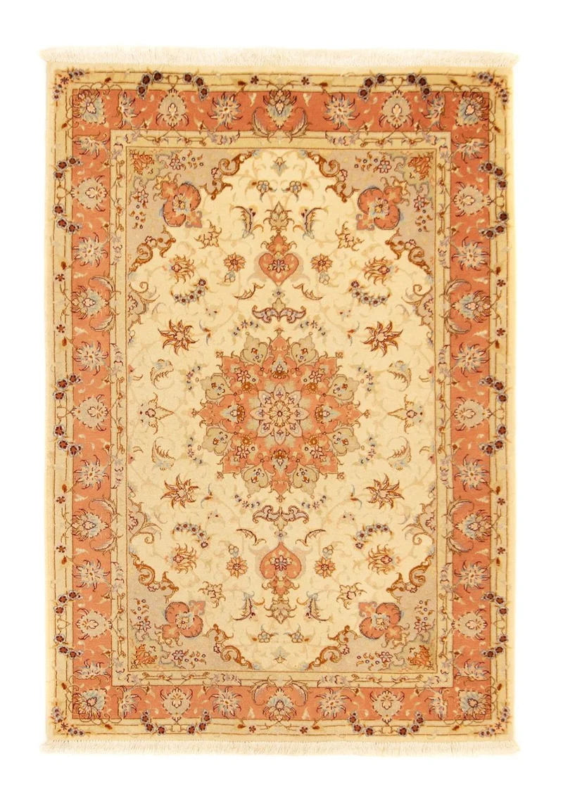 Täbriz - 50 Raj Teppich 103x148cm - Perserteppich - beige