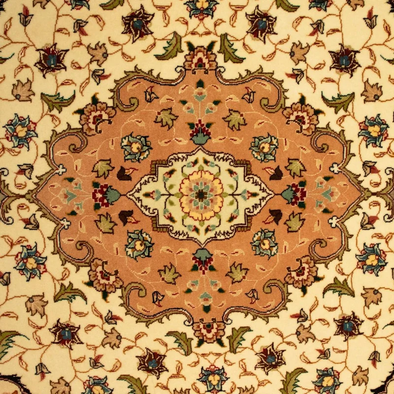 Täbriz - 50 Raj Teppich 100x150cm - Perserteppich - beige