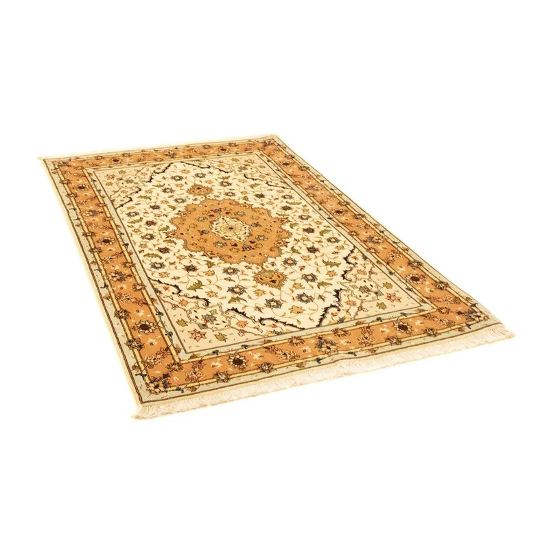 Täbriz - 50 Raj Teppich 100x150cm - Perserteppich - beige