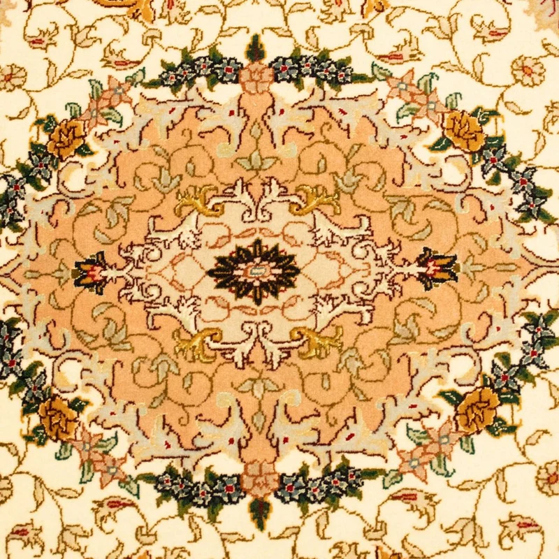 Täbriz - 50 Raj Teppich 100x150cm - Perserteppich - beige