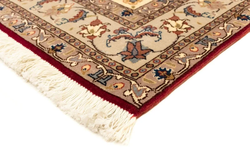 Täbriz - 50 Raj Teppich 100x150cm - Perserteppich - rot