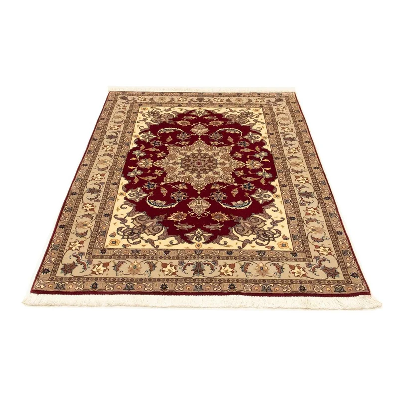 Täbriz - 50 Raj Teppich 100x150cm - Perserteppich - rot