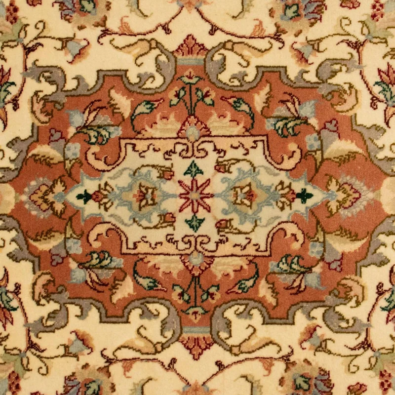 Täbriz - 50 Raj Teppich 100x150cm - Perserteppich - beige