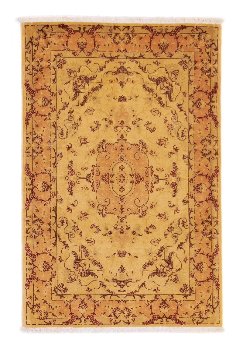 Täbriz - 50 Raj Teppich 100x150cm - Perserteppich - beige