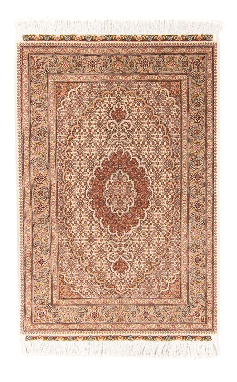 Täbriz - 50 Raj Teppich 75x130cm - Perserteppich - beige
