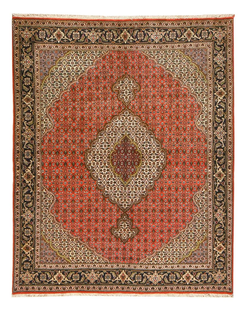 Täbriz - 40 Raj Teppich 154x200cm - Perserteppich - rot