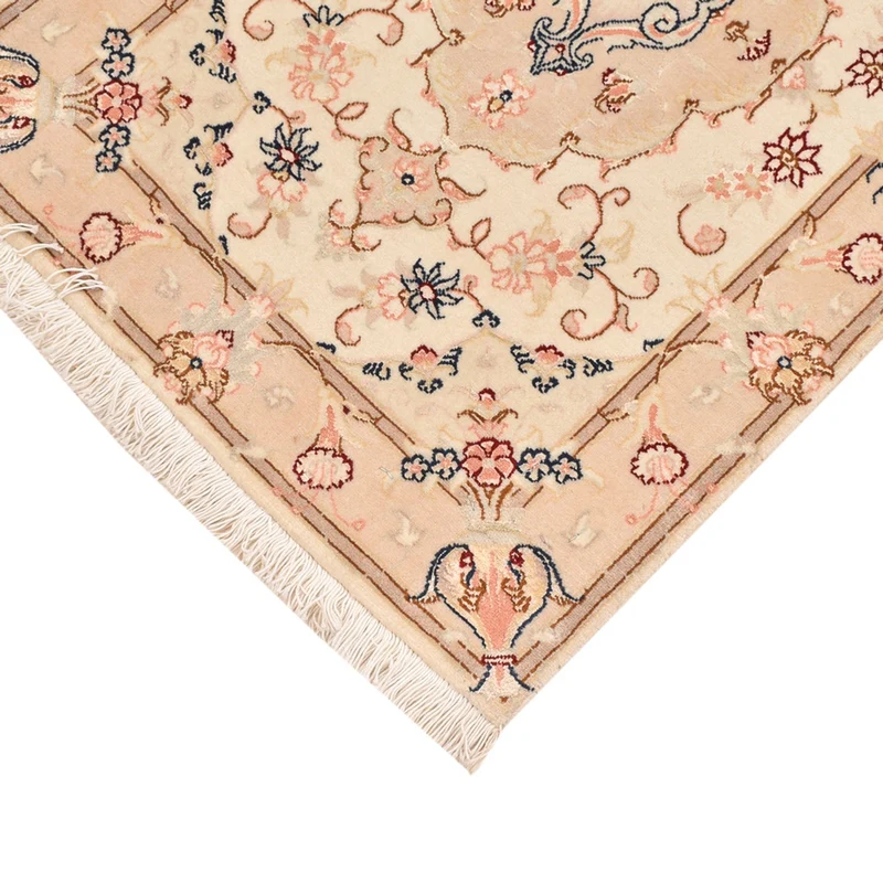 Täbriz - 50 Raj Teppich 60x90cm - Perserteppich - hellbeige