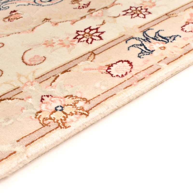 Täbriz - 50 Raj Teppich 60x90cm - Perserteppich - hellbeige