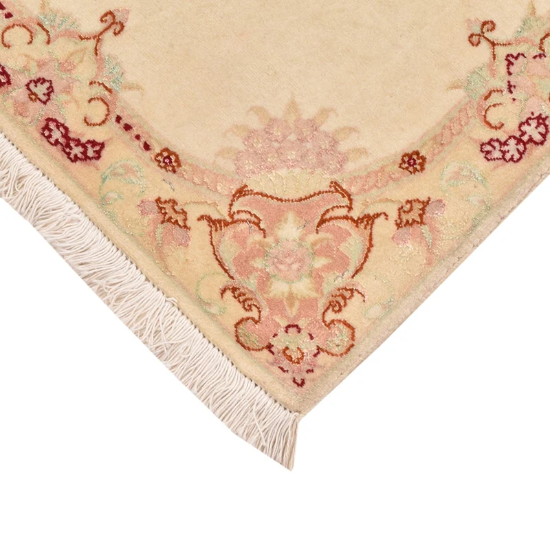 Täbriz - 50 Raj Teppich 60x90cm - Perserteppich - hellbeige