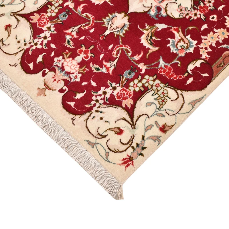 Täbriz - 50 Raj Teppich 60x90cm - Perserteppich - rot