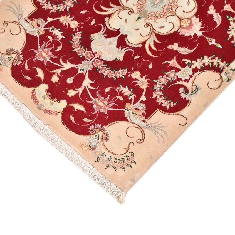 Täbriz - 50 Raj Teppich 60x90cm - Perserteppich - rot