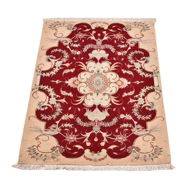 Täbriz - 50 Raj Teppich 60x90cm - Perserteppich - rot