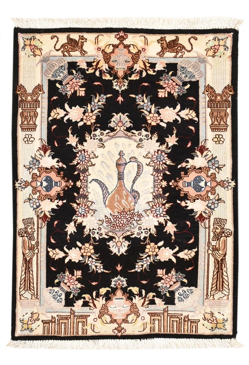 Täbriz - 50 Raj Teppich 60x90cm - Perserteppich - mehrfarbig