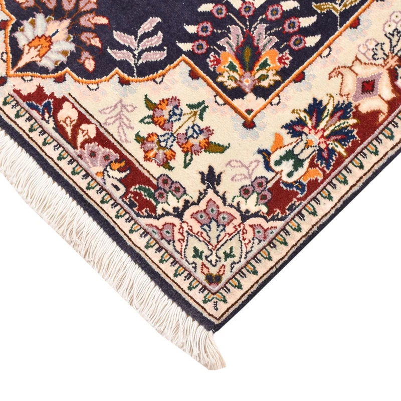 Täbriz - 50 Raj Teppich 60x90cm - Perserteppich - dunkelblau