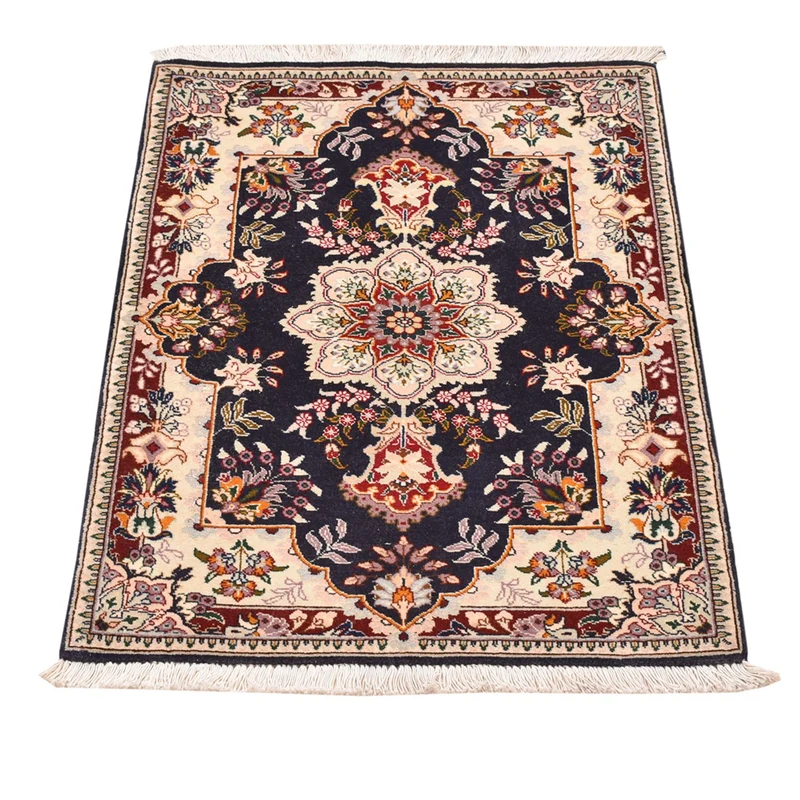 Täbriz - 50 Raj Teppich 60x90cm - Perserteppich - dunkelblau
