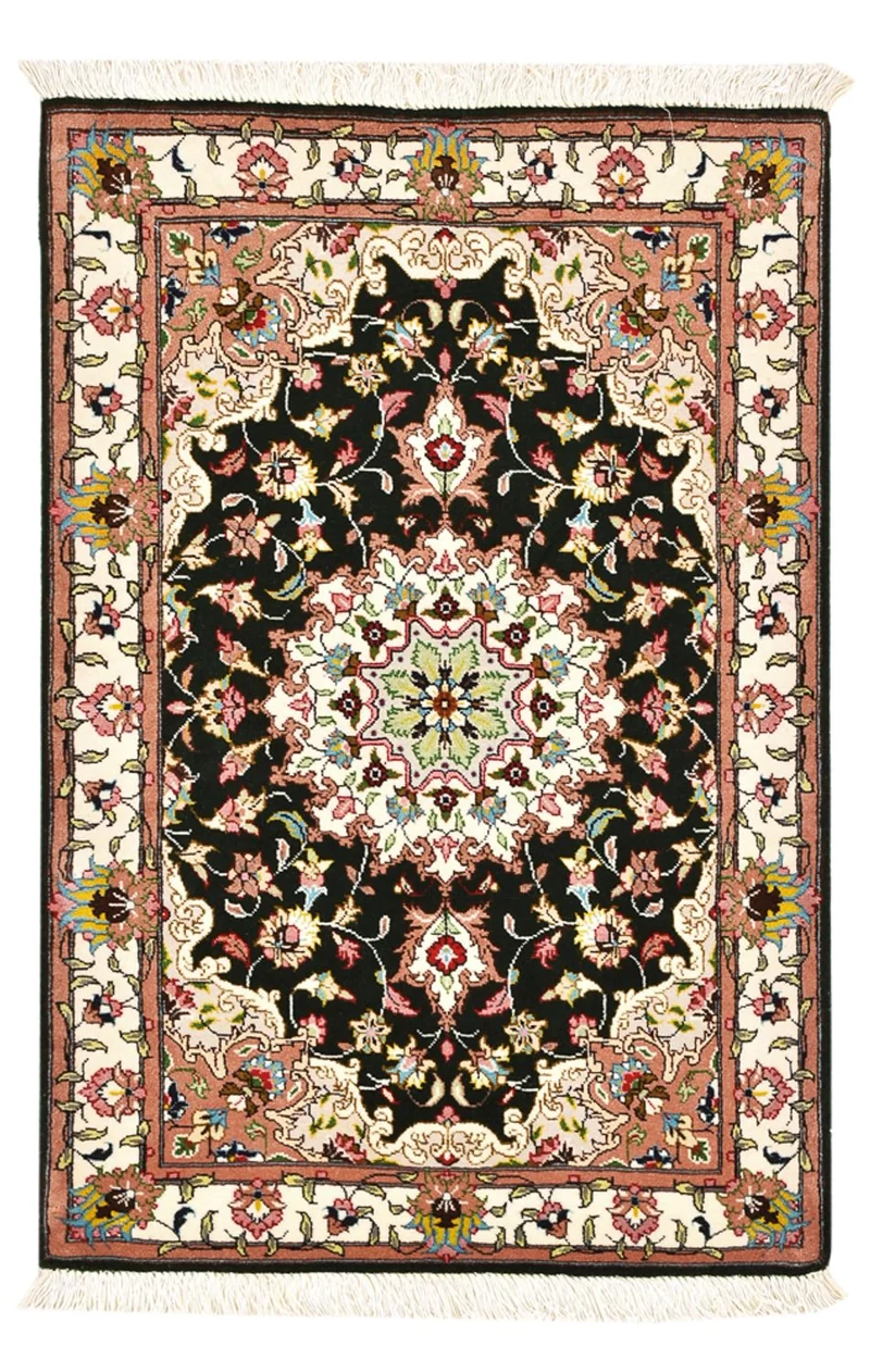 Täbriz - 50 Raj Teppich 60x90cm - Perserteppich - dunkelblau