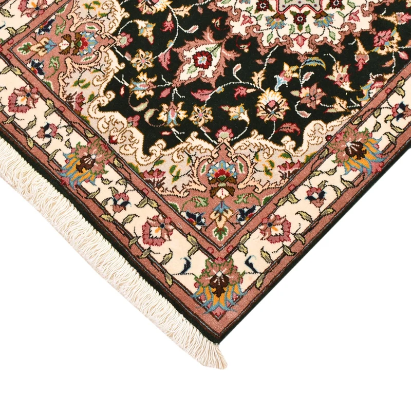 Täbriz - 50 Raj Teppich 60x90cm - Perserteppich - dunkelblau