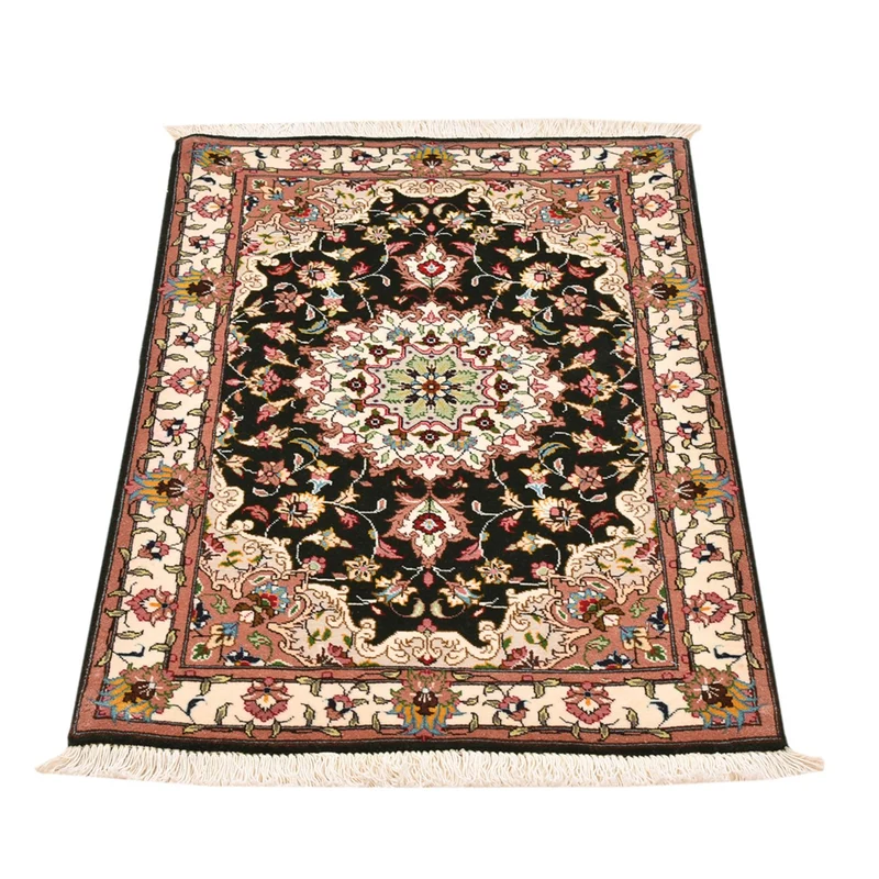Täbriz - 50 Raj Teppich 60x90cm - Perserteppich - dunkelblau