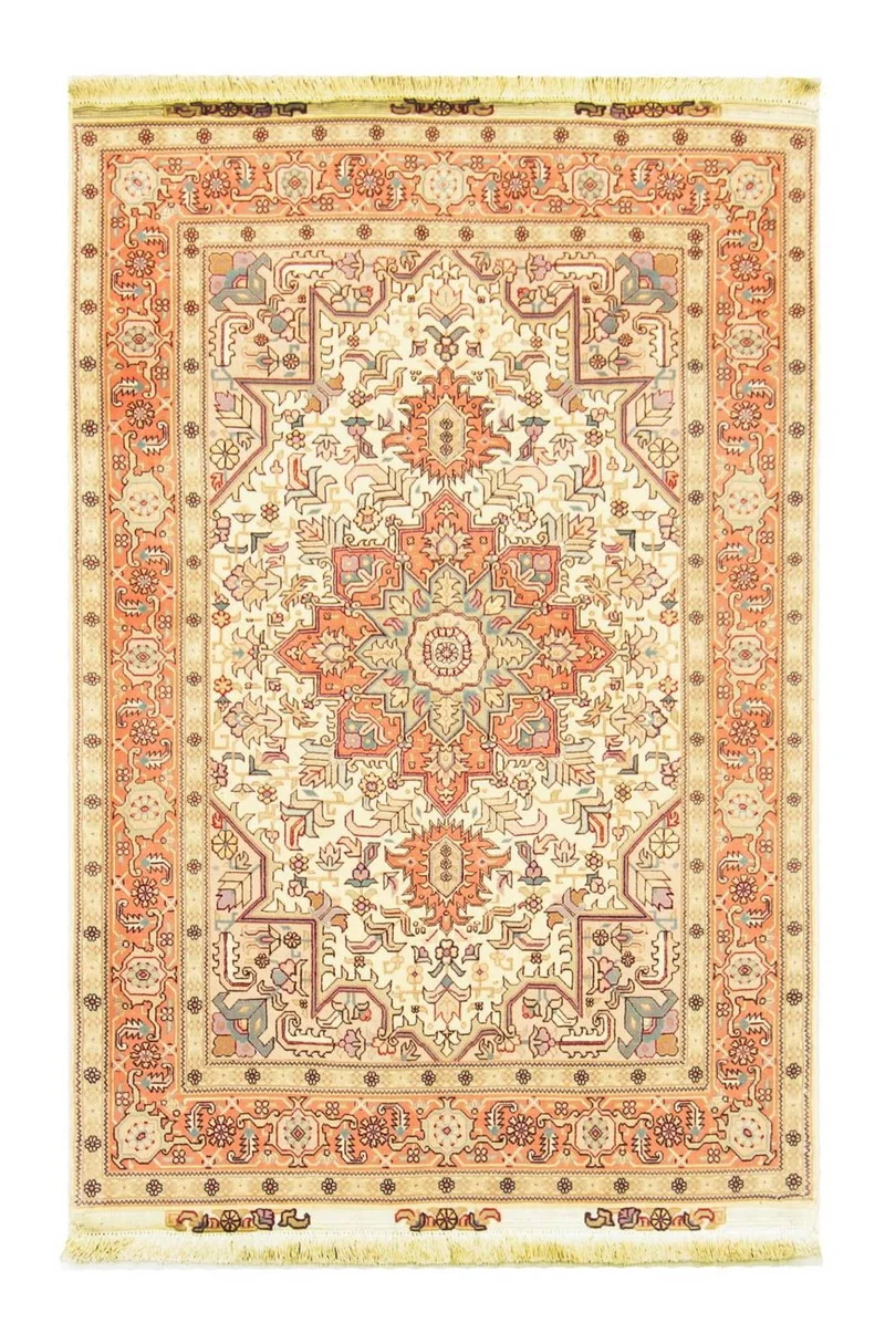 Täbriz - 50 Raj Teppich 101x148cm - Perserteppich - beige
