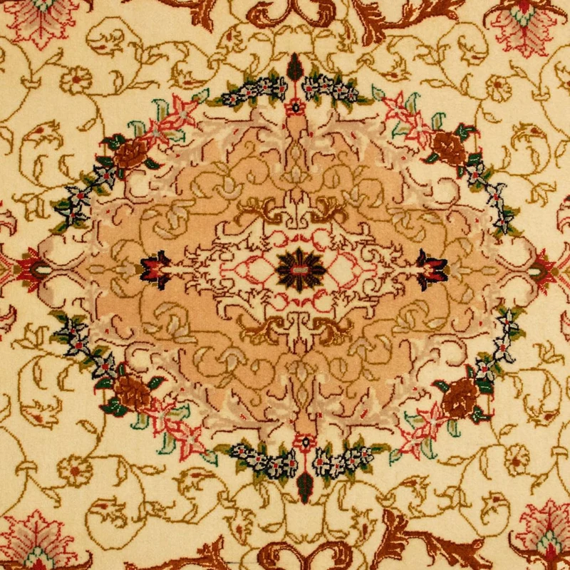 Täbriz - 50 Raj Teppich 101x148cm - Perserteppich - beige