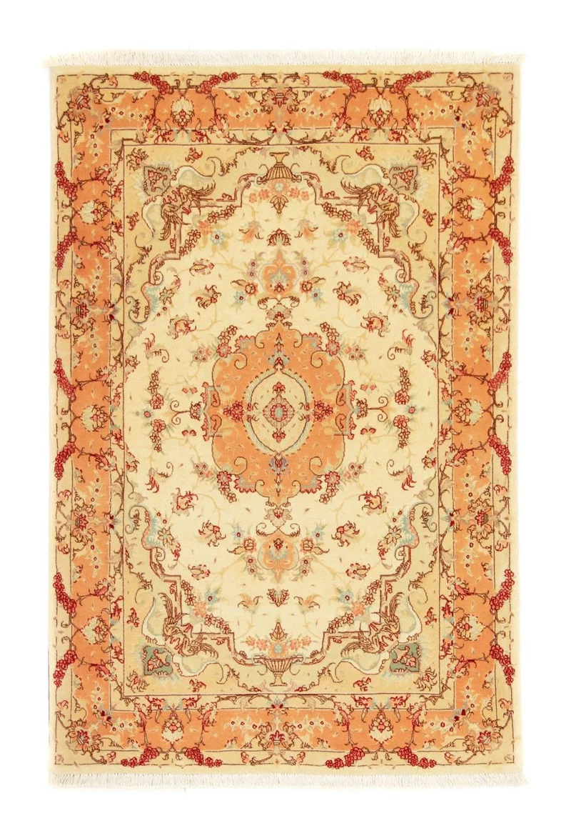 Täbriz - 50 Raj Teppich 100x148cm - Perserteppich - beige