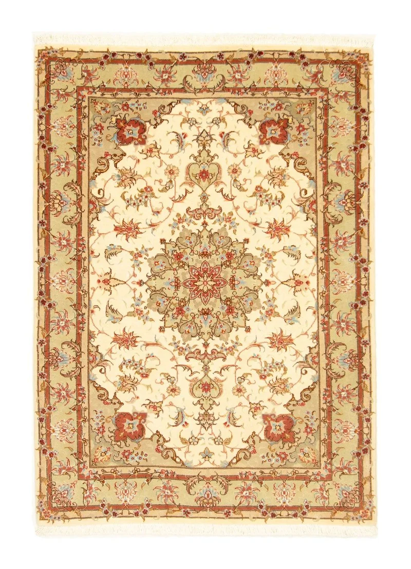 Täbriz - 50 Raj Teppich 103x143cm - Perserteppich - beige
