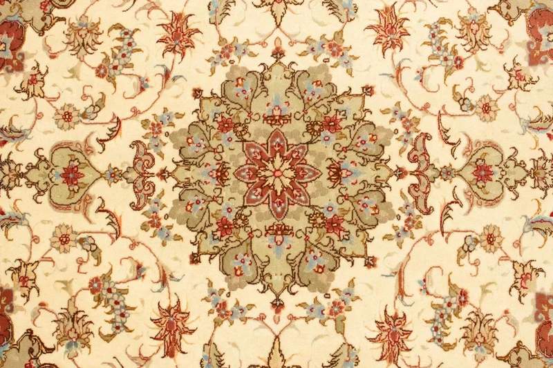 Täbriz - 50 Raj Teppich 103x143cm - Perserteppich - beige