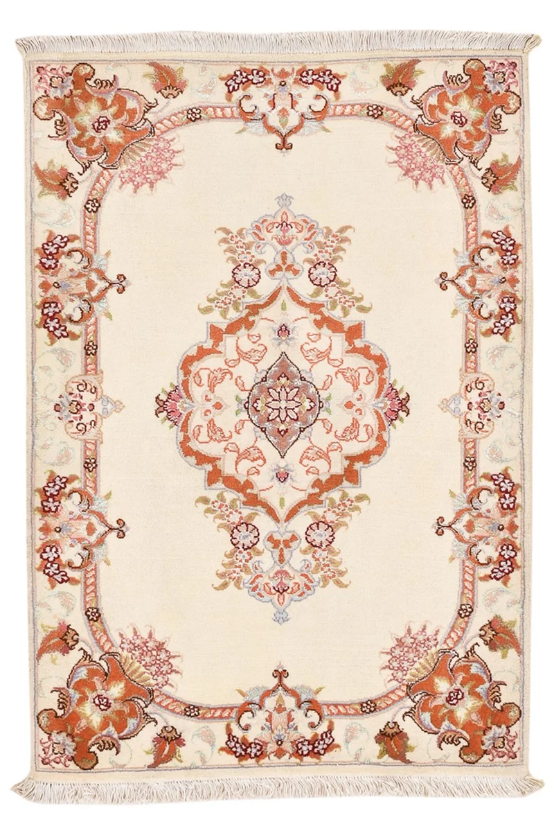 Täbriz - 50 Raj Teppich 60x90cm - Perserteppich - creme