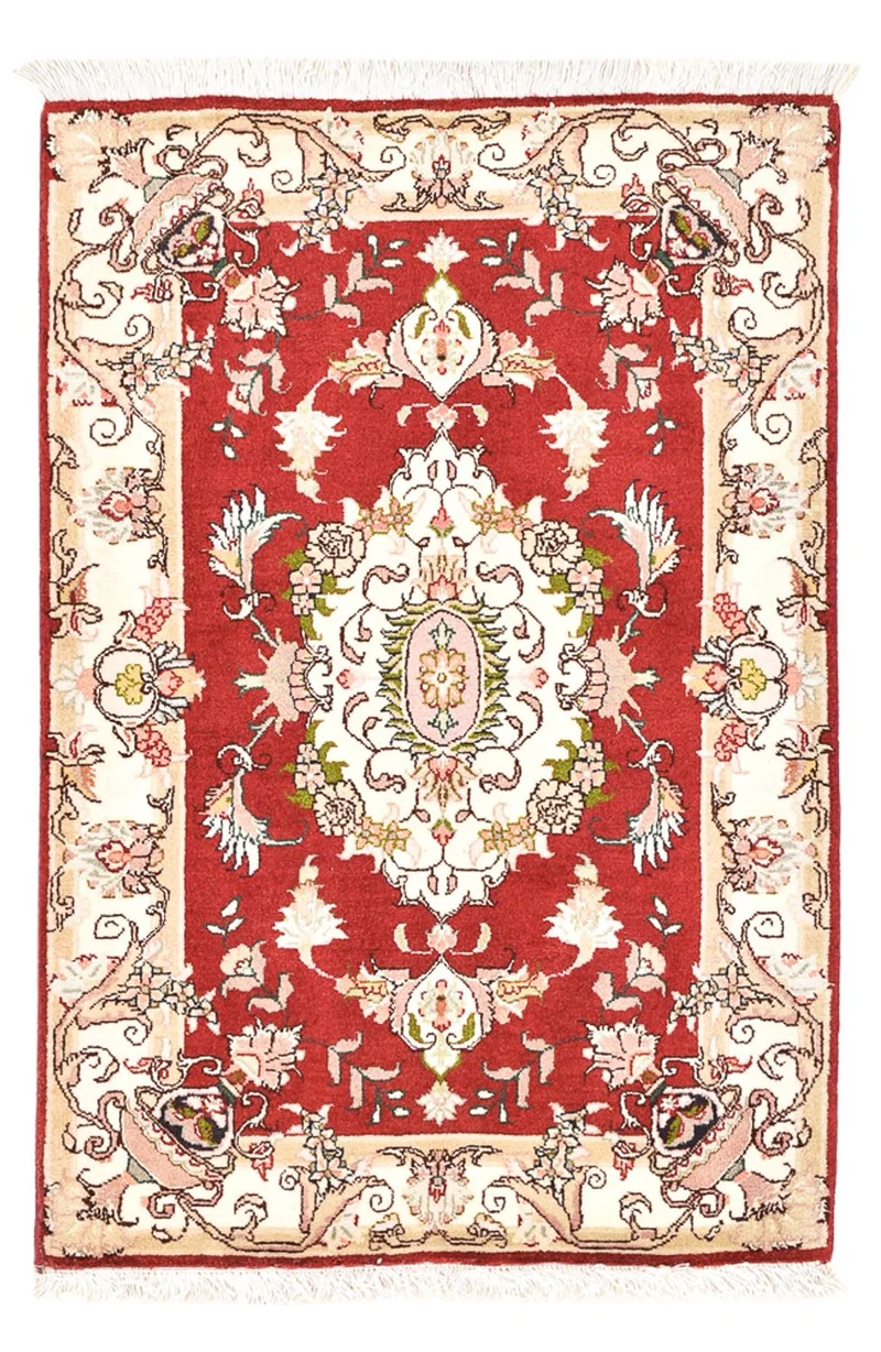 Täbriz - 50 Raj Teppich 60x90cm - Perserteppich - rot