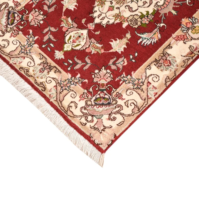 Täbriz - 50 Raj Teppich 60x90cm - Perserteppich - rot