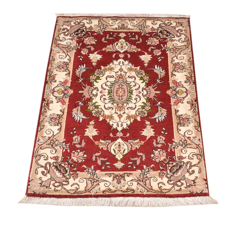 Täbriz - 50 Raj Teppich 60x90cm - Perserteppich - rot