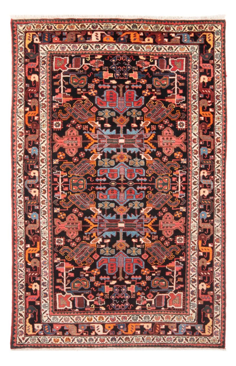 Hamadan Teppich 135x215cm - Perserteppich - dunkelblau