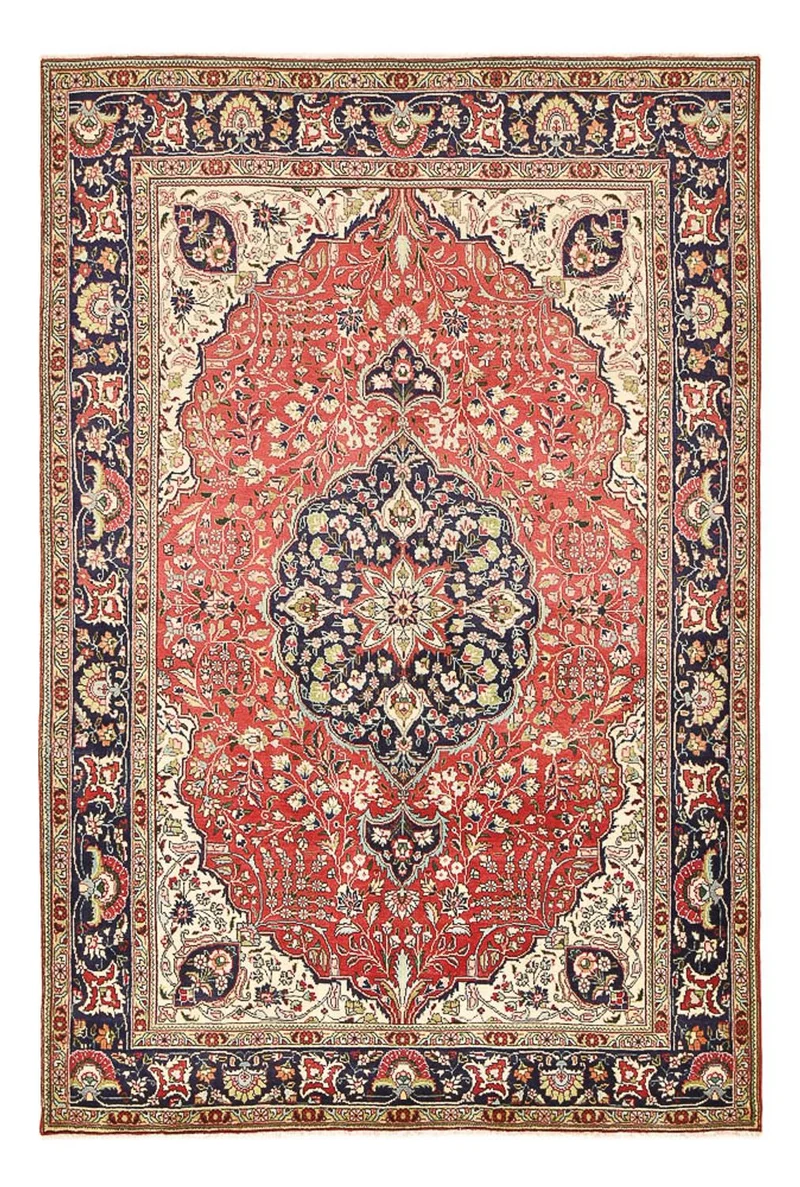 Täbriz Teppich 200x300cm - Perserteppich - hellrot