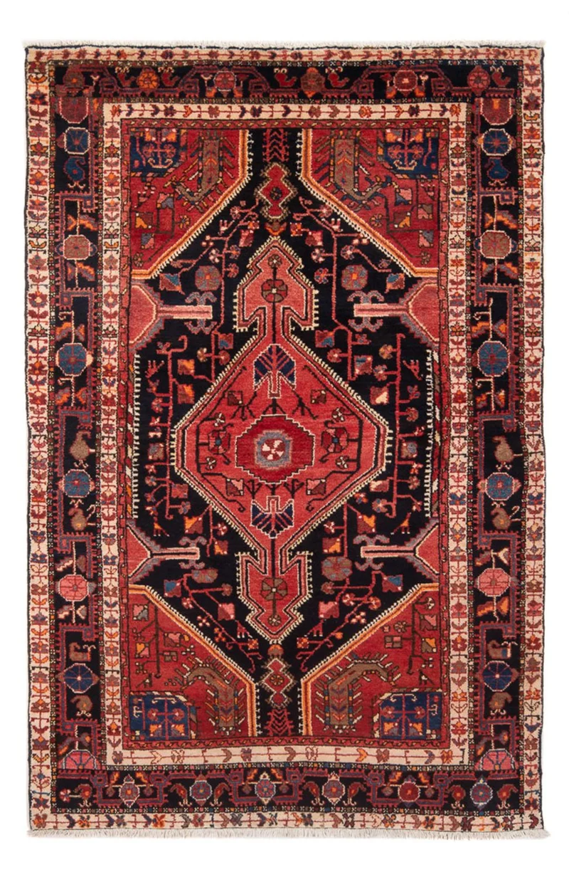 Hamadan Teppich 135x215cm - Perserteppich - dunkelblau