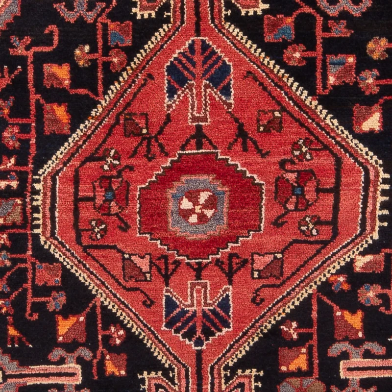 Hamadan Teppich 135x215cm - Perserteppich - dunkelblau