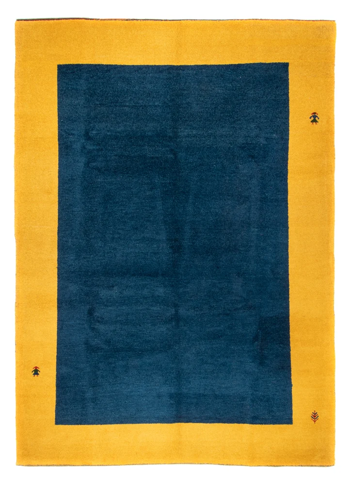 Gabbeh Teppich Indus 254x346cm - Wollteppich - blau