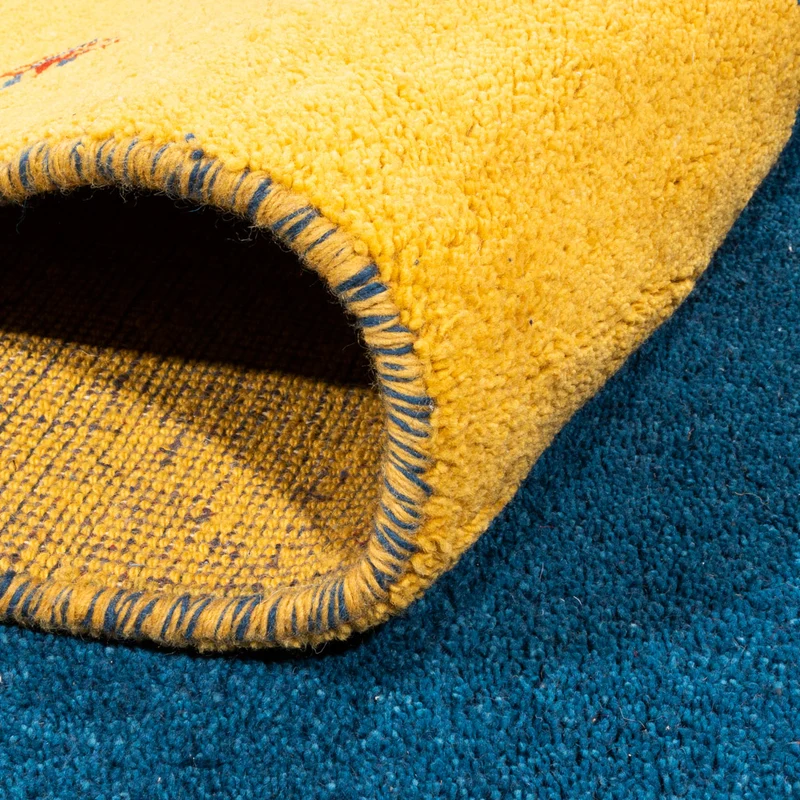 Gabbeh Teppich Indus 254x346cm - Wollteppich - blau