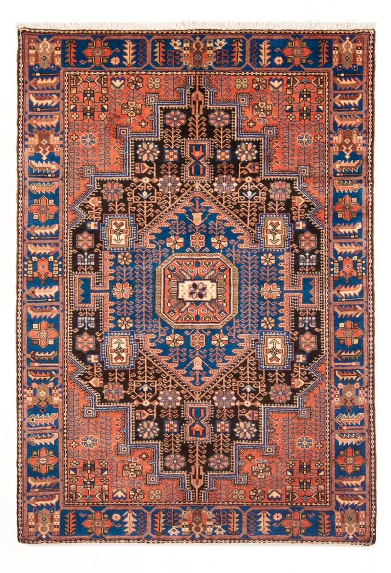 Nahavand Teppich 146x200cm - Perserteppich - blau