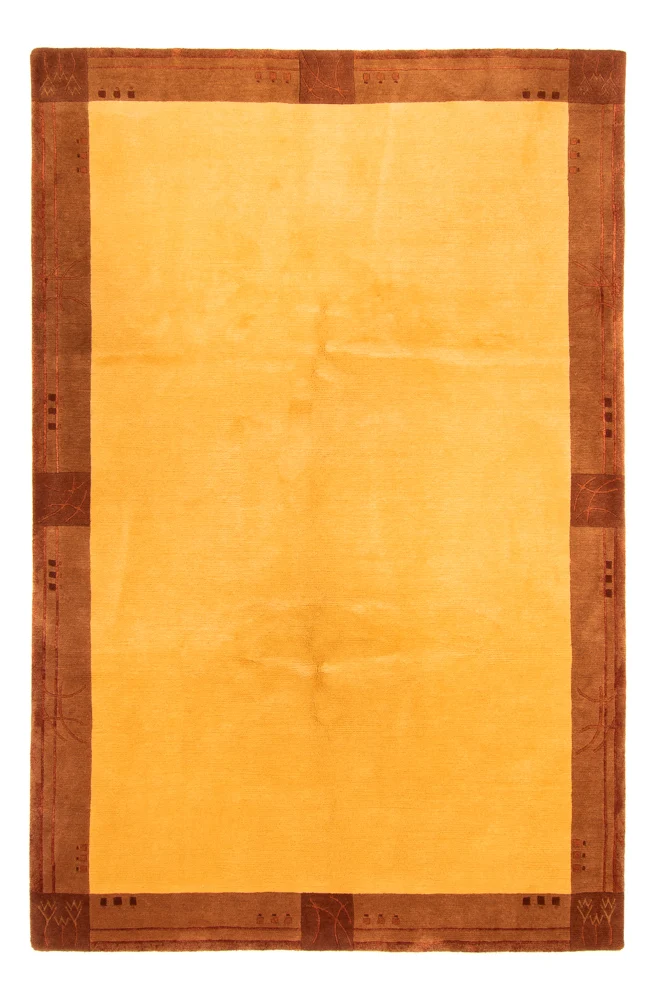 Nepal Teppich 202x299cm - Wollteppich - gold