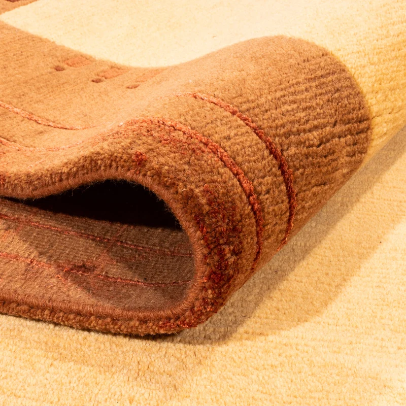 Nepal Teppich 202x299cm - Wollteppich - gold