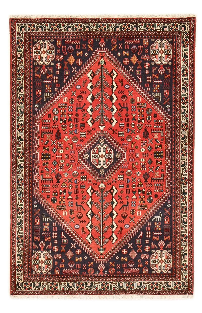 Abadeh Teppich 98x148cm - Perserteppich - rot