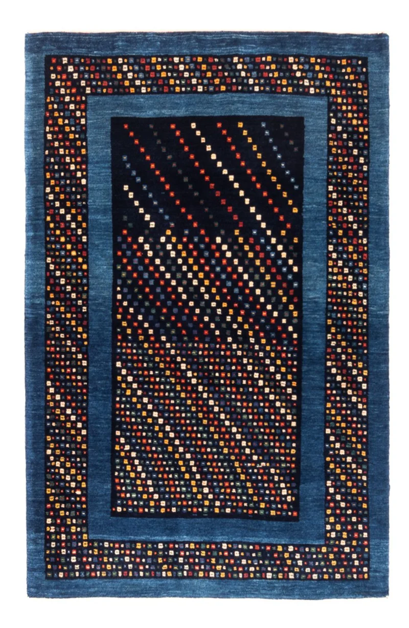 Gabbeh Persisch Teppich 100x150cm - Perserteppich Wollteppich - blau