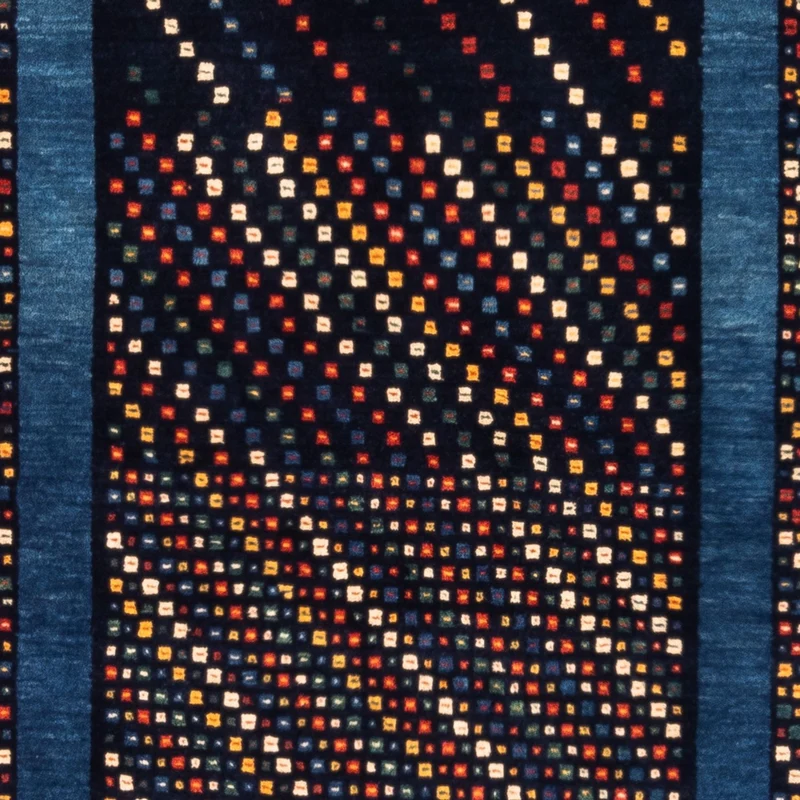 Gabbeh Persisch Teppich 100x150cm - Perserteppich Wollteppich - blau