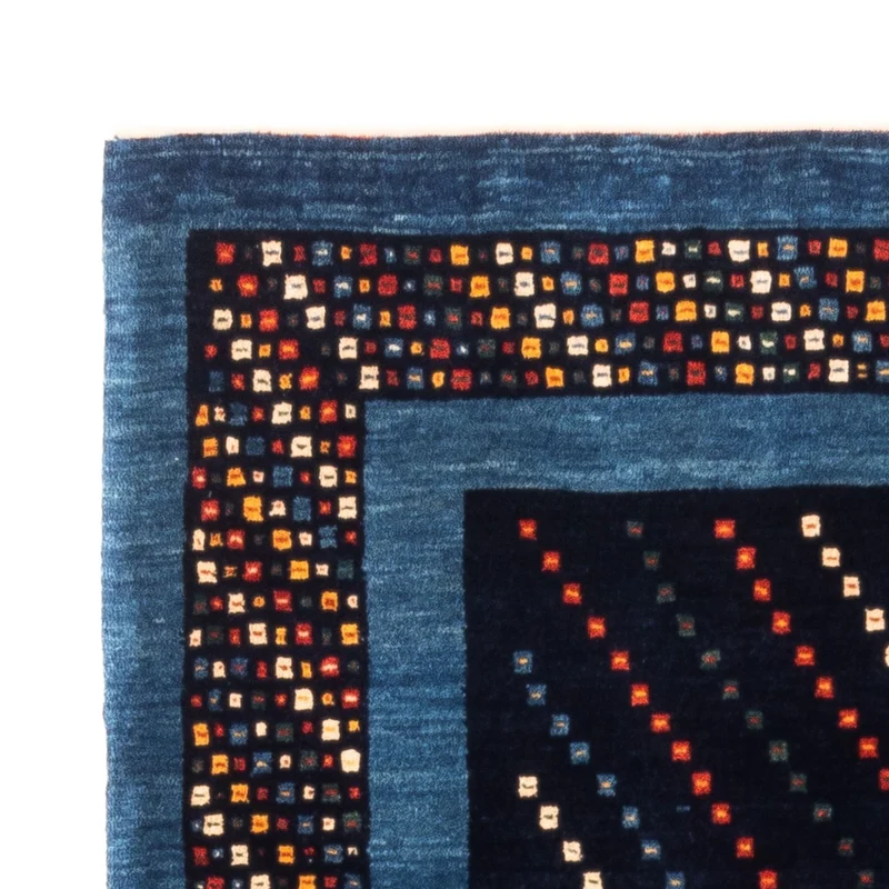 Gabbeh Persisch Teppich 100x150cm - Perserteppich Wollteppich - blau