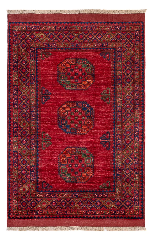 Afghan Teppich 122x182cm - Orientteppich - rot