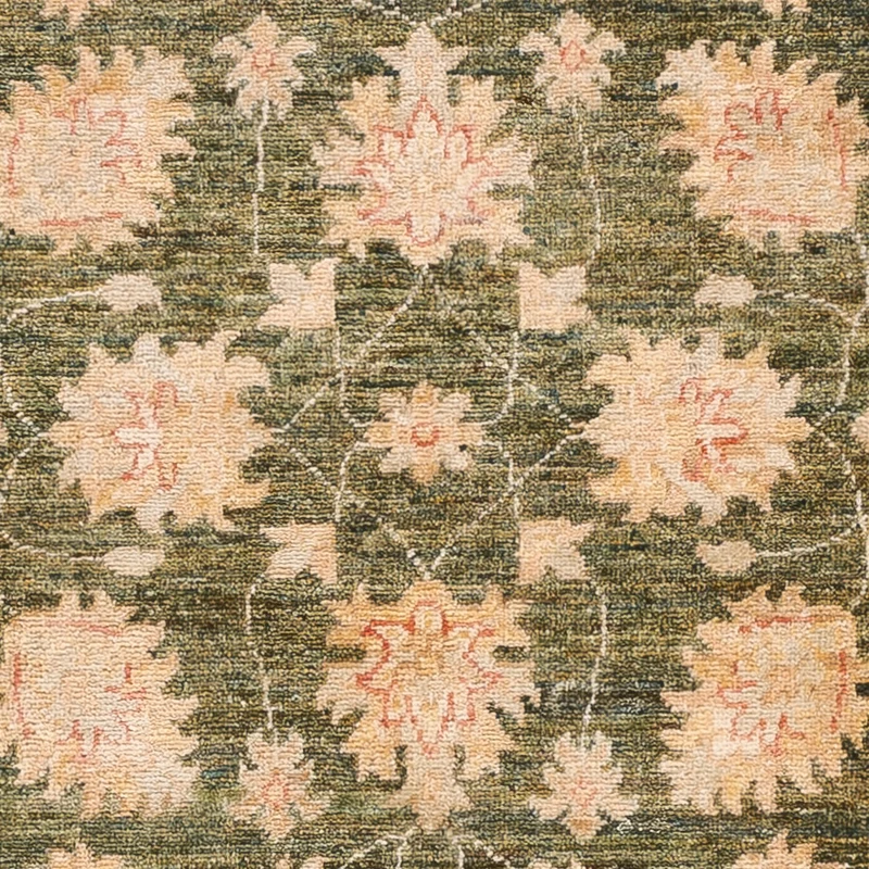Ziegler Teppich 82x246cm - Orientteppich - olivgrün