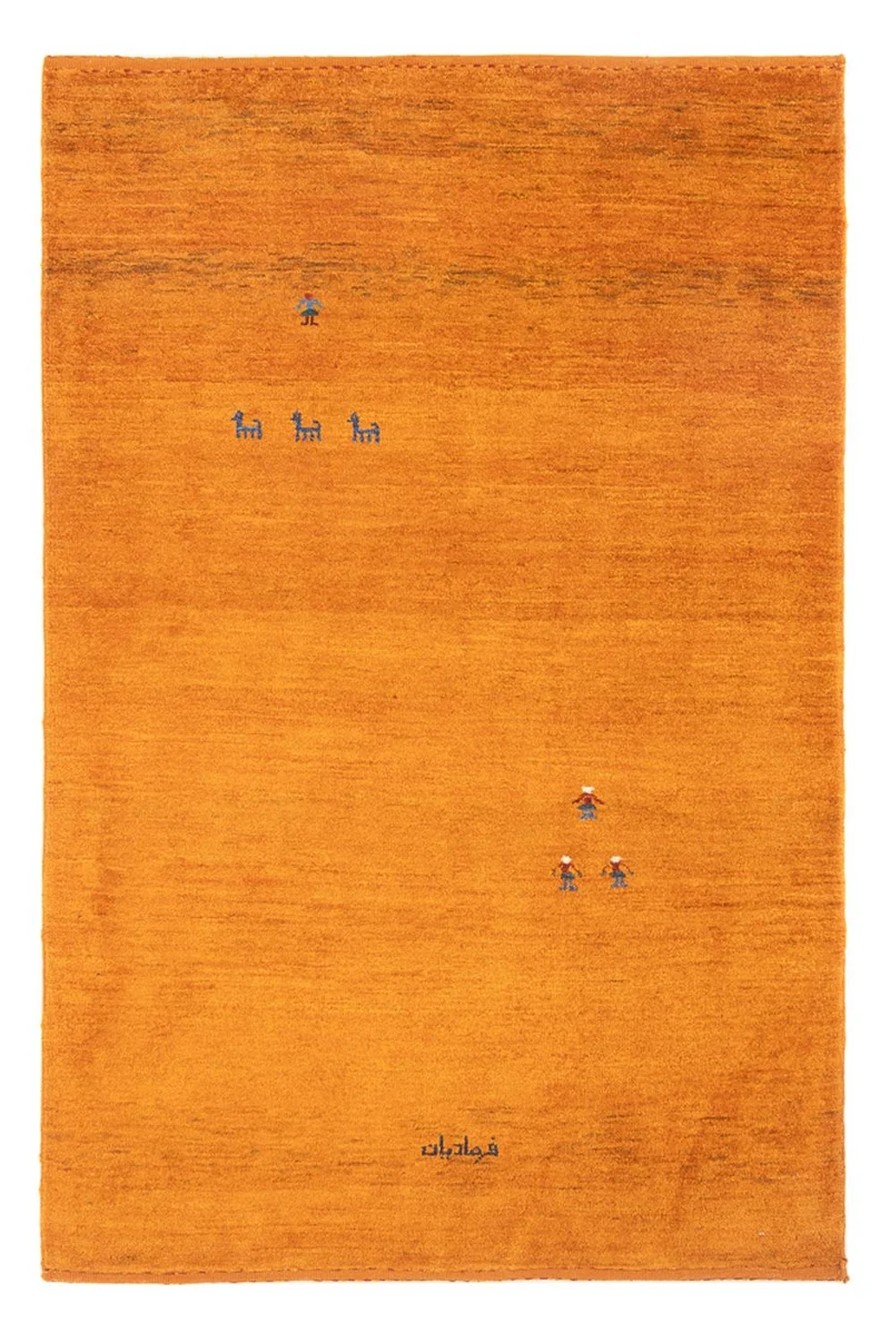 Gabbeh Persisch Teppich 115x176cm - Perserteppich Wollteppich - orange