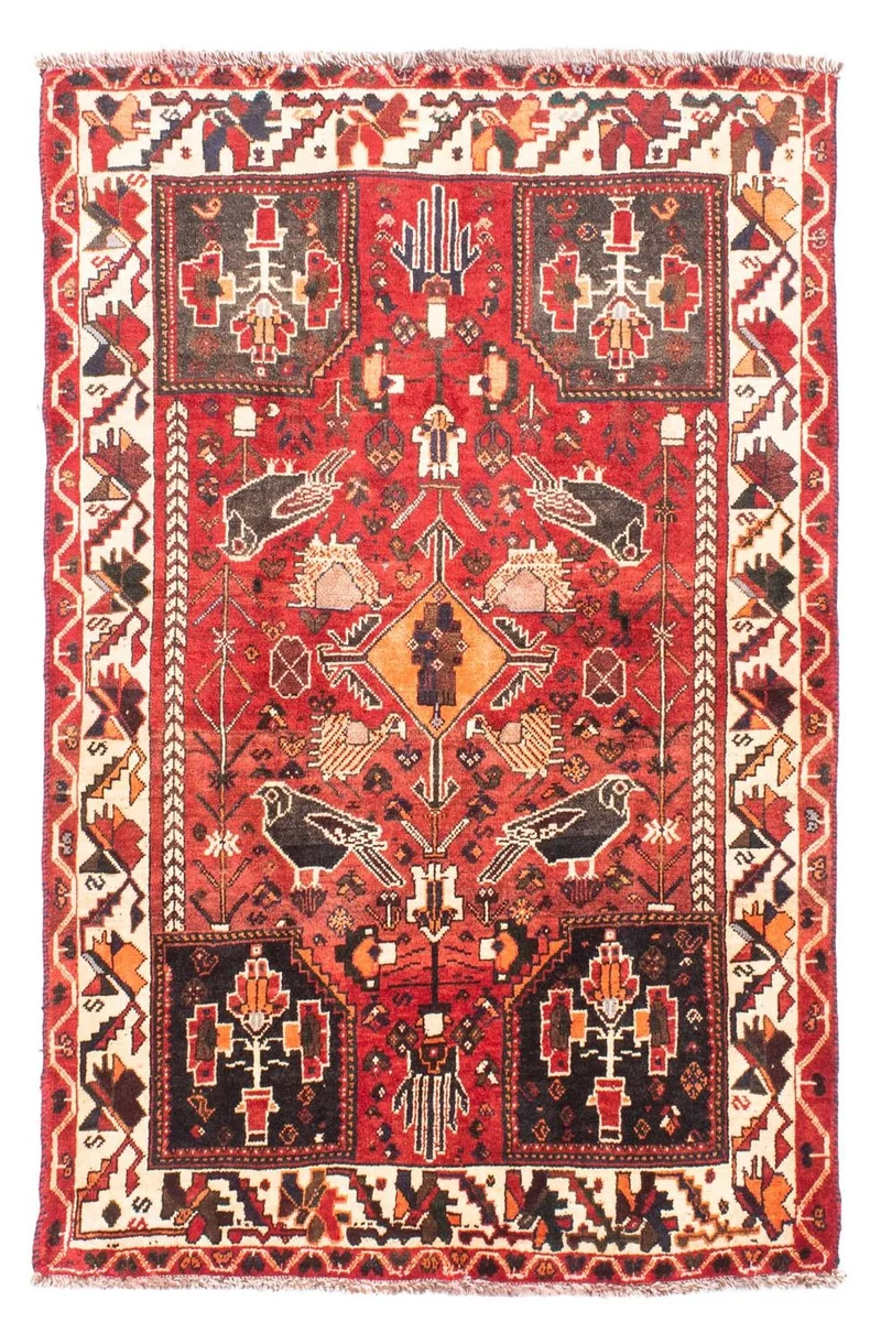 Shiraz Teppich 110x160cm - Perserteppich - dunkelrot